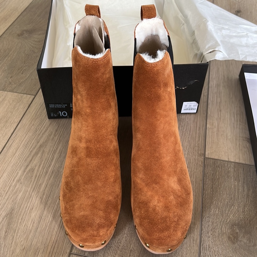 NIB J. Crew Suede Chelsea Clog Size 10